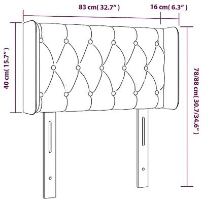 Hoofdbord met randen 83x16x78/88 cm stof zwart