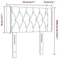 Hoofdbord met randen 83x16x78/88 cm stof zwart - thumbnail