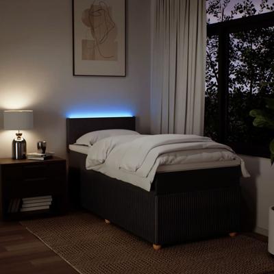 Boxspring met matras stof donkerbruin 200x200 cm
