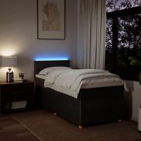 Boxspring met matras stof donkerbruin 90x190 cm - thumbnail