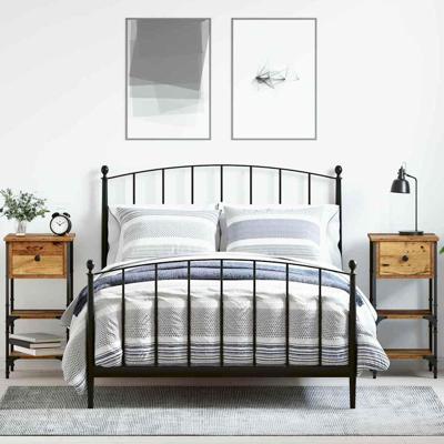 Nachtkastje met lade 2 pcs Bruin 33,5 x 36 x 70 cm