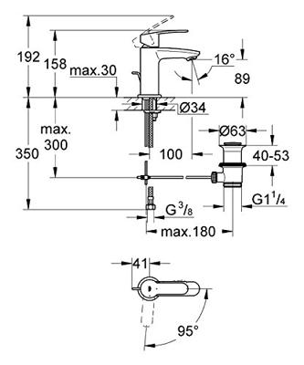 Grohe Eurostyle Cosmopolitan wastafelkraan ES met waste Chroom - thumbnail