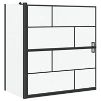 VidaXL Bad douchescreen zwart en transparant 116 x 68 x 128 cm - thumbnail