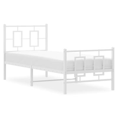 Bedframe met hoofd- en voeteneinde metaal wit 80x200 cm