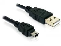Delock USB-kabel USB 2.0 USB-A stekker, USB-mini-B stekker 1.50 m Zwart 82252 - thumbnail