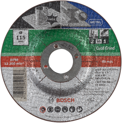 Bosch Accessoires Doorslijpschijf 2 In 1 Metaal+Inox, 115 X2,5 Gebo - 2609256308 Bosch Accessoires Doorslijpschijf 2 In 1 Metaal+Inox, 115 X2,5 Gebo - 2609256308