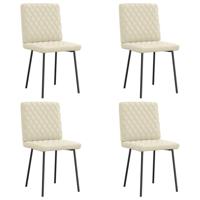 Eetkamerstoelen 4 st kunstleer crèmekleurig - thumbnail