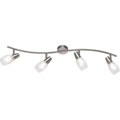LED Plafondlamp Mat Nikkel 4-lichts E14 Aluminium