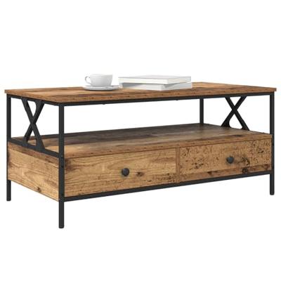 Salontafel with Drawer Oud hout 100 x 51 x 45 cm Bewerkt hout