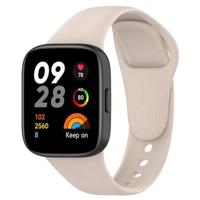 By Qubix - Siliconen bandje - Beige - Compatible met Xiaomi Redmi Watch 3 - Compatible Xiaomi bandje - thumbnail