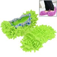 Paar Multifunction Slipper Cover Mop vloer schoonmaken schone schoenen Covers(Green) - thumbnail