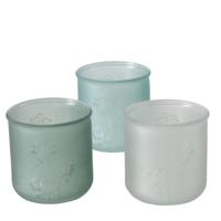 Boltze Home Theelichthouder mat glas met bloemprint - thumbnail