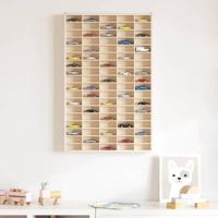 Houten verzamelvitrine met 90 vakken 50,5x4,5x79 cm - thumbnail