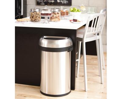 Simplehuman Afvalemmer Bullet Open Half Rond 60 liter (zilver)