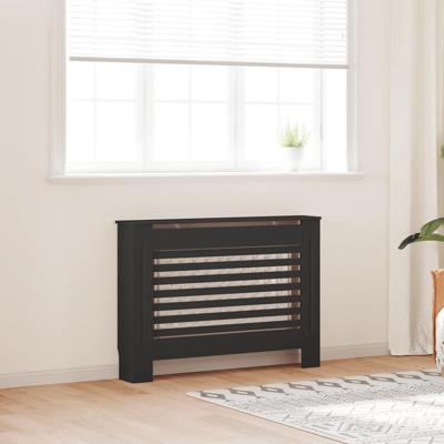 Radiatorombouw 112x19x81 cm MDF zwart