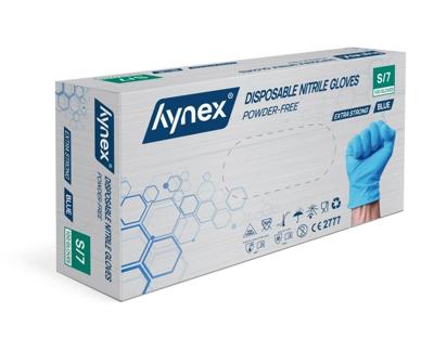 Handschoen hynex nitril s blauw 5gr 100 stuks Handschoen hynex nitril s blauw 5gr 100 stuks