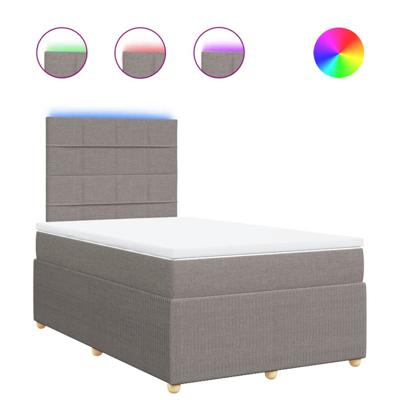 Boxspring met matras stof taupe 120x200 cm - thumbnail