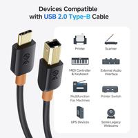 Cable Matters 2m USB C-printerkabel (USB C-naar USB B-kabel, USB-C-naar-printerkabel) in zwart van 2 meter - thumbnail
