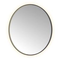 Spiegel Hotbath &MORE 120x120 cm LED-Verlichting Spiegelverwarming Rond Geborsteld Zwart PVD - thumbnail