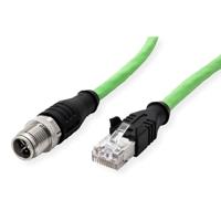 Metz Connect 142M2X15100 M12 Netwerkkabel, patchkabel CAT 6A S/FTP 10.00 m Groen PUR-mantel, Zuurbestendig, Ozonbestendig, UV-bestendig, Geschikt voor - thumbnail