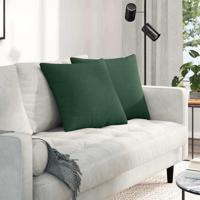 Sofa Kussens 2 pcs Donkergroen 50 x 50 cm Katoen Stof - thumbnail