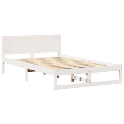 Bedframe met hoofdeinde Wit 140 x 190 cm Massief grenenhout