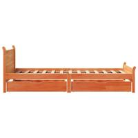 Bedframe zonder matras massief grenenhout wasbruin 75x190 cm - thumbnail