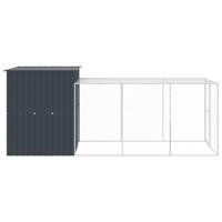 Kippenhok met ren 165x455x181 cm gegalvaniseerd staal antraciet - thumbnail