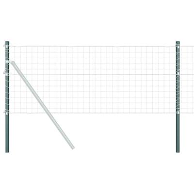 VidaXL Afrasteringspaal 12 pcs groen 50 cm poedergecoat staal