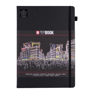 Schetsboek sakura 80 zwarte vellen 210x297mm zwart Schetsboek sakura 80 zwarte vellen 210x297mm zwart