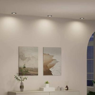 VidaXL Spotje 6 pcs zwart 9 x 9 x 2.5 cm metaal