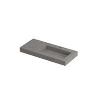 INK Pitch Wastafel Keramische Slab Rechts met Drain en Front en Side Skirts 1 Kraangat - 1000x450x90 mm - Armani Grey Mat - thumbnail