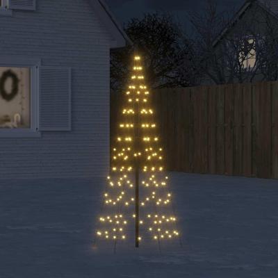 VidaXL Led-kerstboom aan vlaggenmast 200 led&apos;s warm wit 180 cm