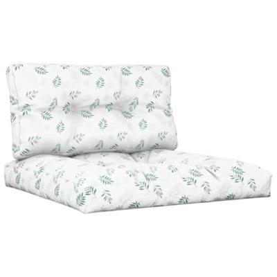 VidaXL Palletkussens 2 st stof bladpatroon