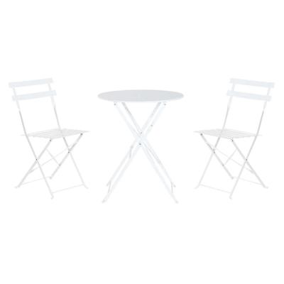 Tafel met twee stoelen Home ESPRIT Wit 60 x 60 x 71 cm