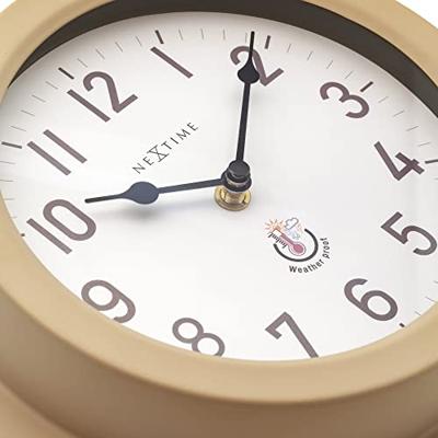 Weerbestendige buitenwandklok - 22 cm - metaal - gegalvaniseerd - klaproos