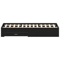 Bedframe met lades Zwart eiken 180 x 200 cm Bewerkt hout - thumbnail