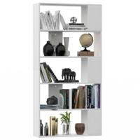 Boekenkast / kamerscherm 80x24x159 cm bewerkt hout wit - thumbnail