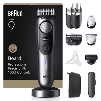 Braun Braun BT9560 Beardtrimmer Series 9 Baardtrimmer, Precisietrimmer Afspoelbaar Zwart, Zilver
