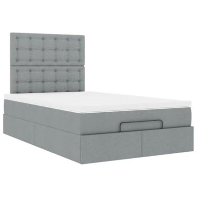 Ottoman bed met matras 120x200cm stof lichtgrijs