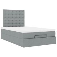 Ottoman bed met matras 120x200cm stof lichtgrijs - thumbnail