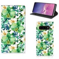 Samsung Galaxy S10 Smart Cover Orchidee Groen - thumbnail