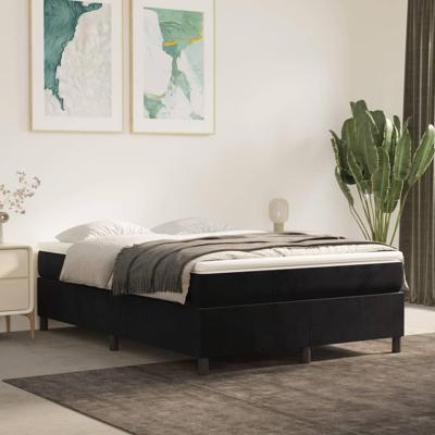 Boxspring met matras fluweel zwart 140x190 cm