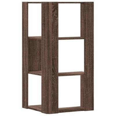 Boekenkast 3-laags hoek 50x50x102 cm bewerkt hout bruin eiken