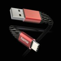 Hama Oplaad-/gegevenskabel Extreme USB-A - USB-C 1,5 M Zwart/rood - thumbnail