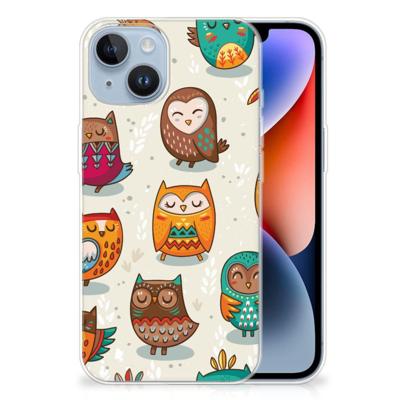 Apple iPhone 14 | TPU Hoesje | Vrolijke Uilen