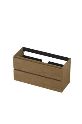 INK - Onderkast 2L Greeploos Houten Keerlijst Fineer - 1000x400x520 Mm - Natur Fineer