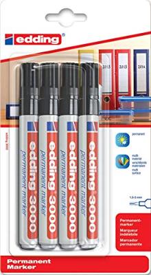 Viltstift edding 3000 rond 1.5-3mm zwart | 10 stuks