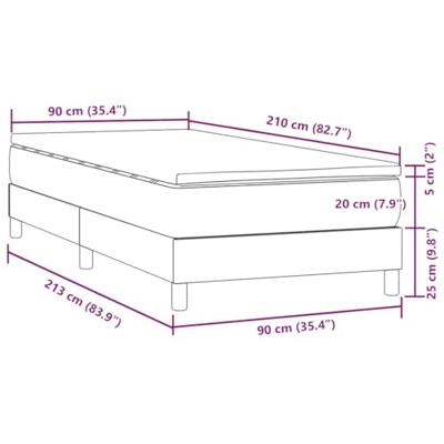 Boxspring met matras fluweel lichtgrijs 90x210 cm