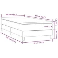 Boxspring met matras fluweel lichtgrijs 90x210 cm - thumbnail